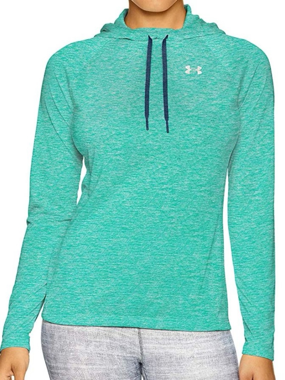 Under Armour Sea foam Green Loose Heatgear Hooded Shirt Size Small EUC